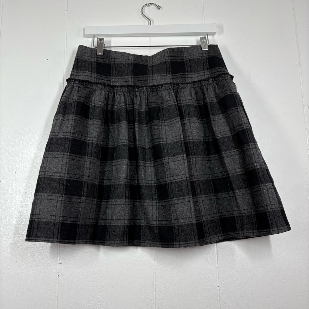 Vintage USA Aqua Plaid Skirt Academia Punk Goth Pin Up Retro Black Gray Mini M - Picture 3 of 8